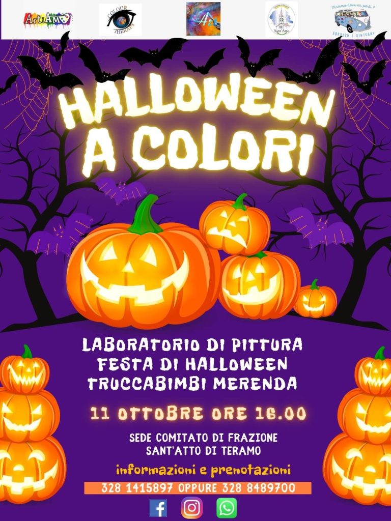 Halloween a Colori a Teramo laboratorio di pittura truccabimbi merenda