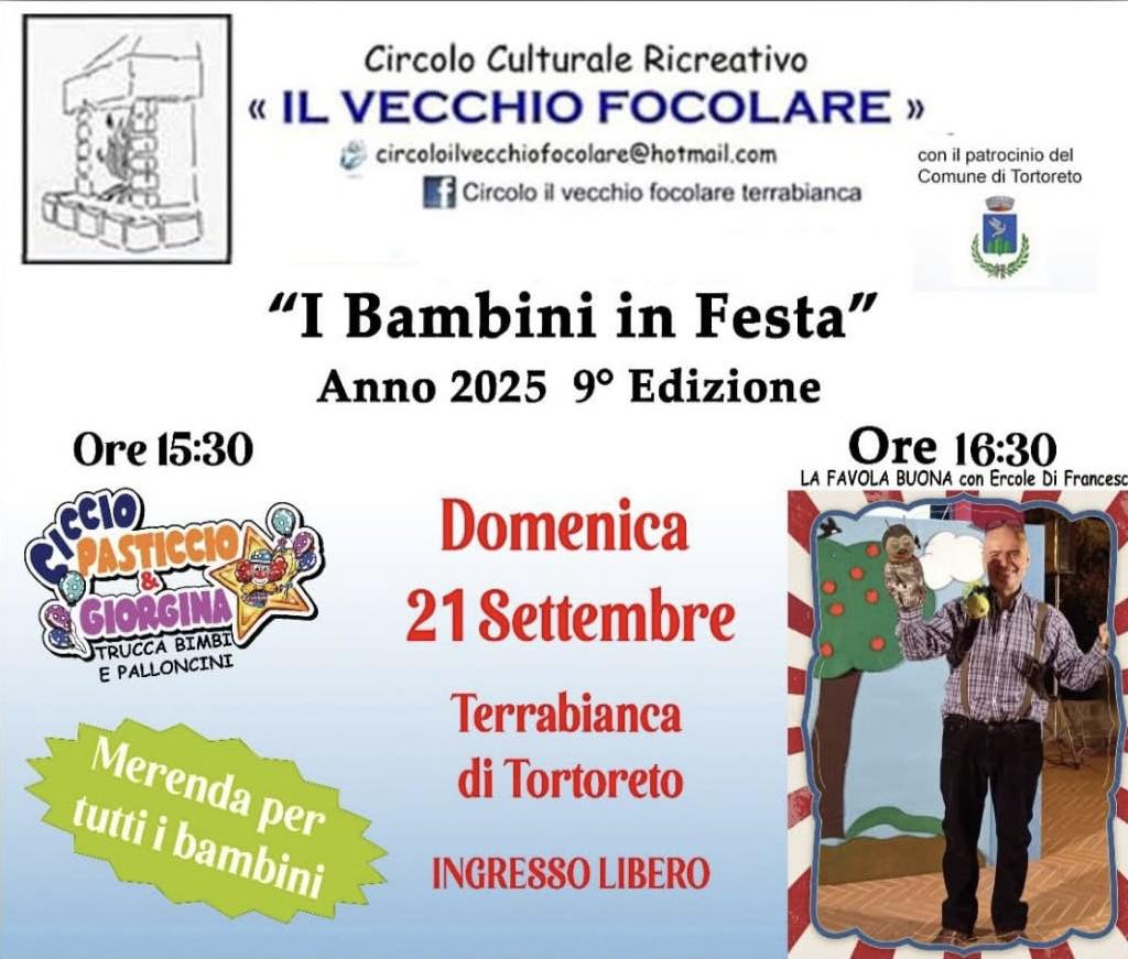 I bambini in festa 2025 a Tortoreto spettacoli animazione e merenda