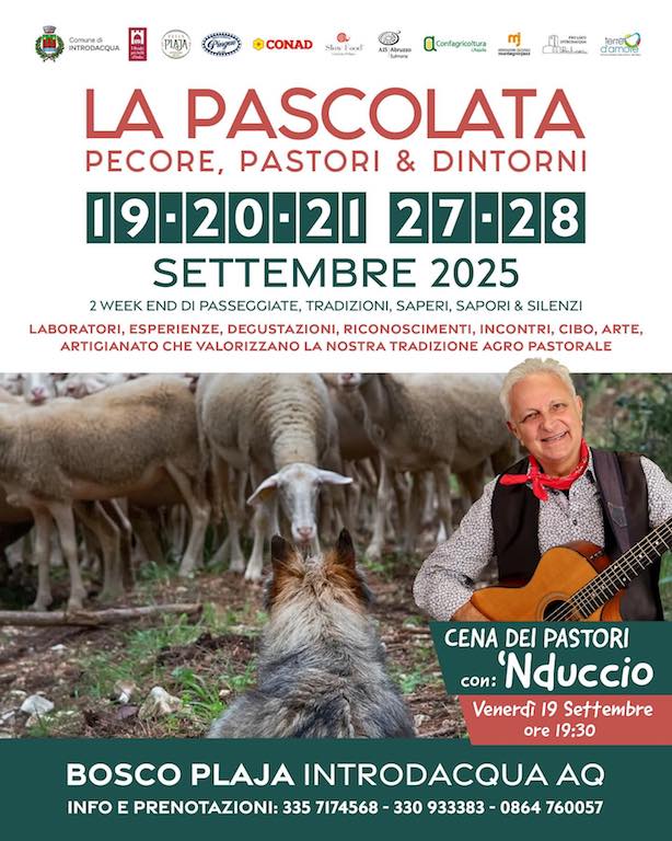 La Pascolata 2025 a Introdacqua pecore, pastori e dintorni il programma completo