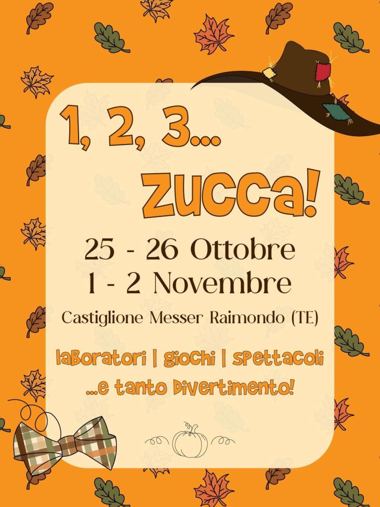 1, 2, 3...Zucca a Castiglione Messer Raimondo laboratori, giochi e spettacoli