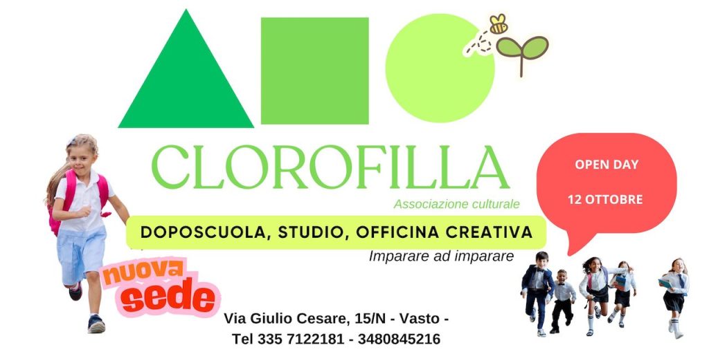 Clorofilla doposcuola studio officina creativa Open Day a Vasto