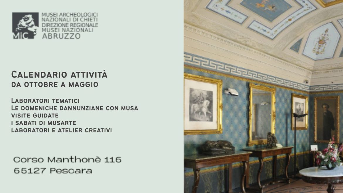 Calendario attività da ottobre a maggio al Museo Casa Natale Gabriele D’Annunzio