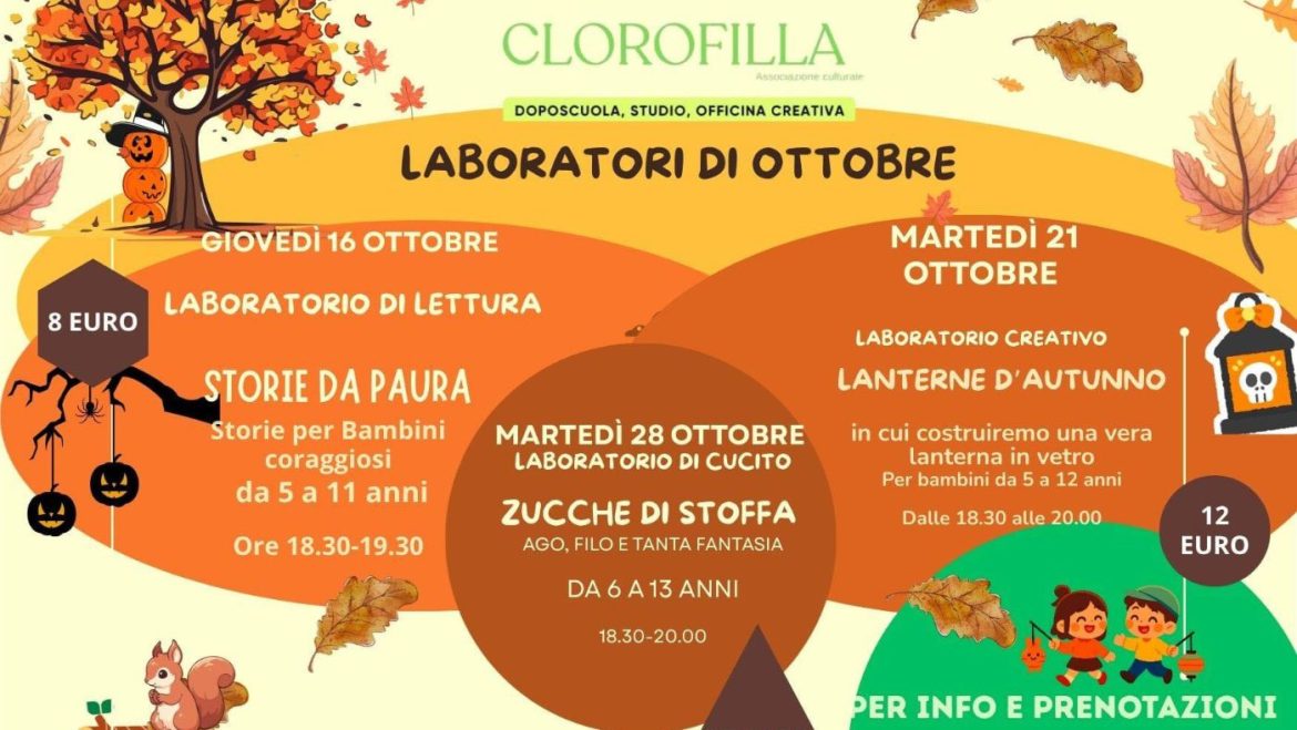 Laboratori di ottobre a Vasto letture cucito e creatività da Clorofilla