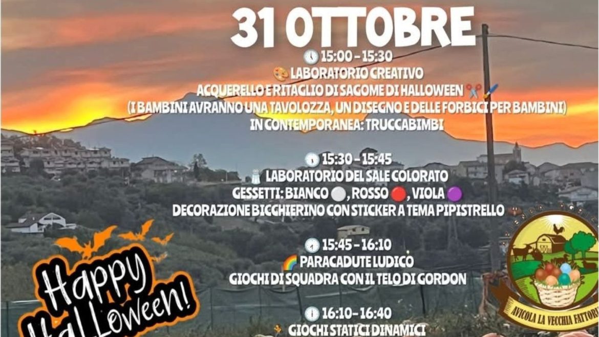 Halloween in fattoria a Cappelle sul Tavo laboratori, giochi, caccia al tesoro