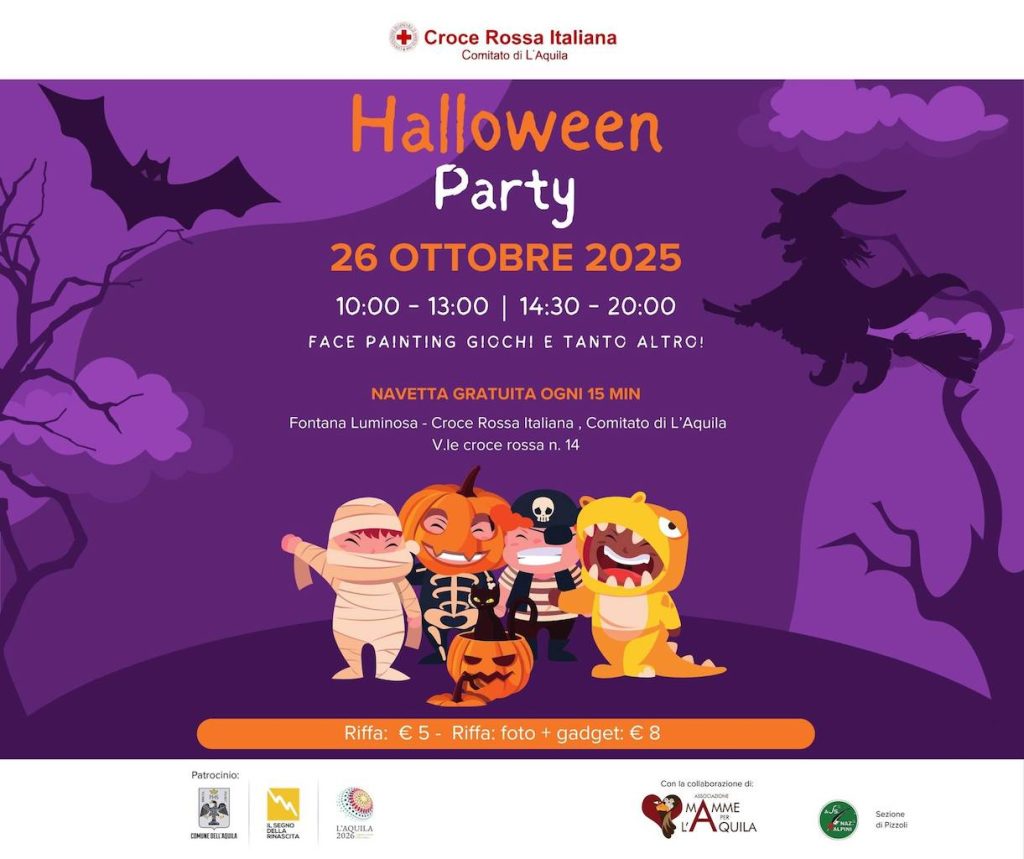 Halloween Party a L'Aquila con la Croce Rossa giochi, magia e face painting