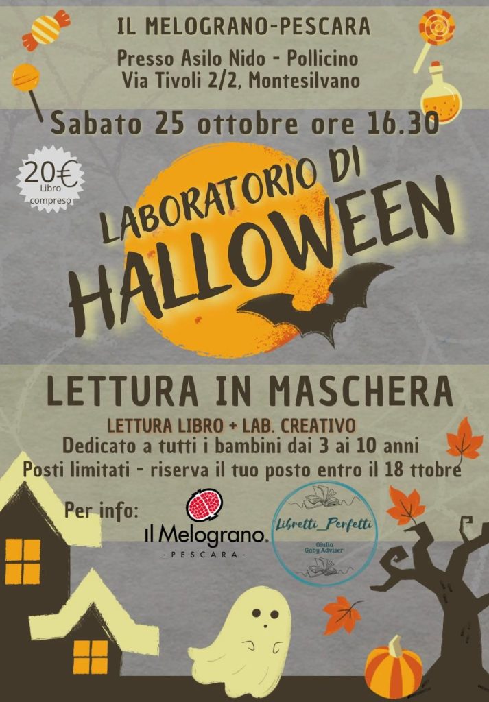 Laboratorio di Halloween a Montesilvano Letture in maschera di Libretti Perfetti e Il Melograno