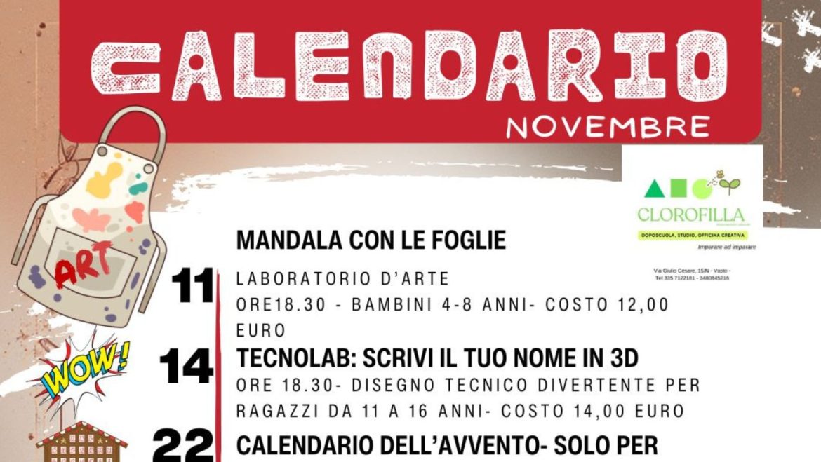 Laboratori di novembre di Clorofilla a Vasto pensando al Natale 
