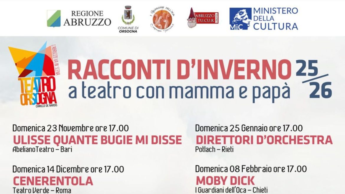 Racconti d’Inverno 2025/2026 ad Orsogna a teatro con mamma e papà