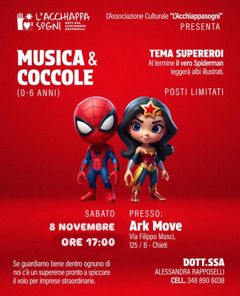 Musica e Coccole laboratorio musicale con i supereroi a Chieti