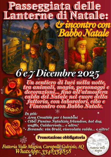 Passeggiata dele lantarne di Natale in fattoria a Carapelle Calvisio