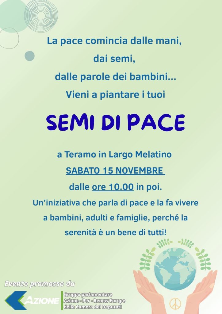 Semi di Pace a Teramo laboratori e seminari per tutti