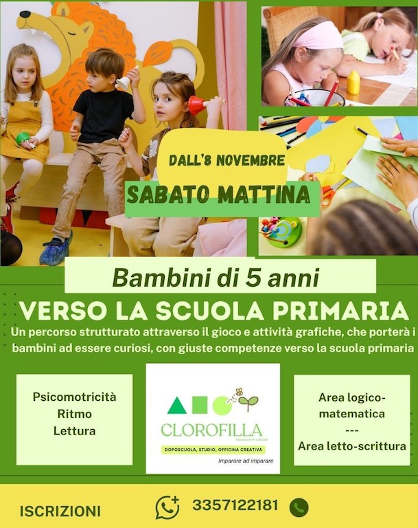Verso la scuola primaria a Vasto con il Doposcuola Clorofilla