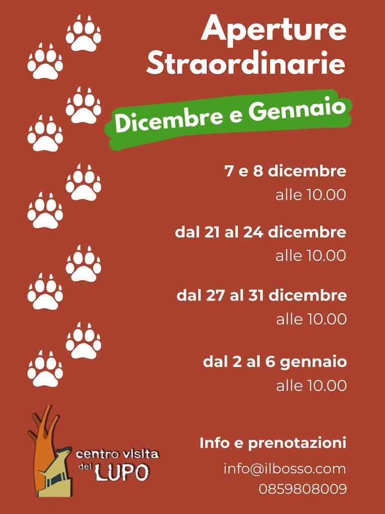 Aperture Straordinarie Centro Visita del Lupo a Popoli