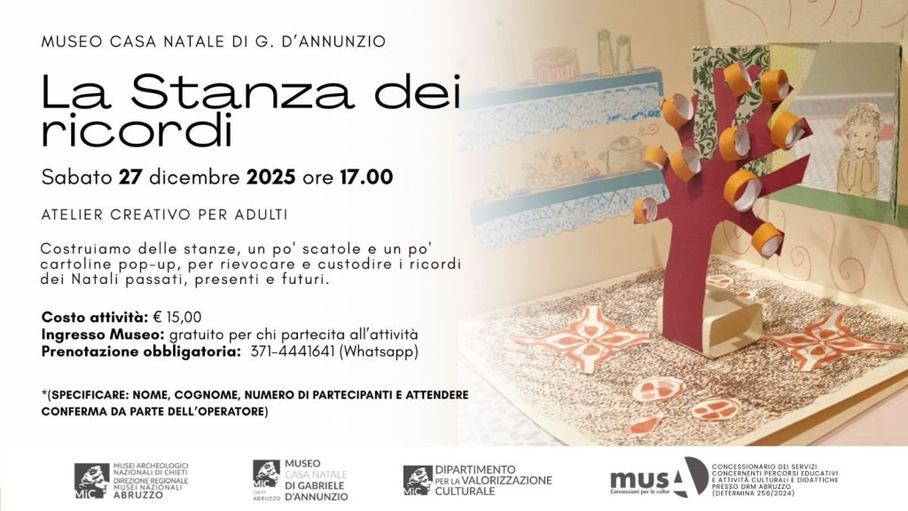 Atelier Creativo per adulti al Museo Casa Natale D'Annunzio a Pescara