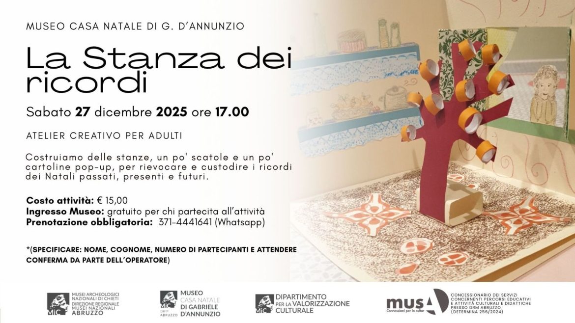 Atelier Creativo per adulti al Museo Casa Natale D’Annunzio a Pescara