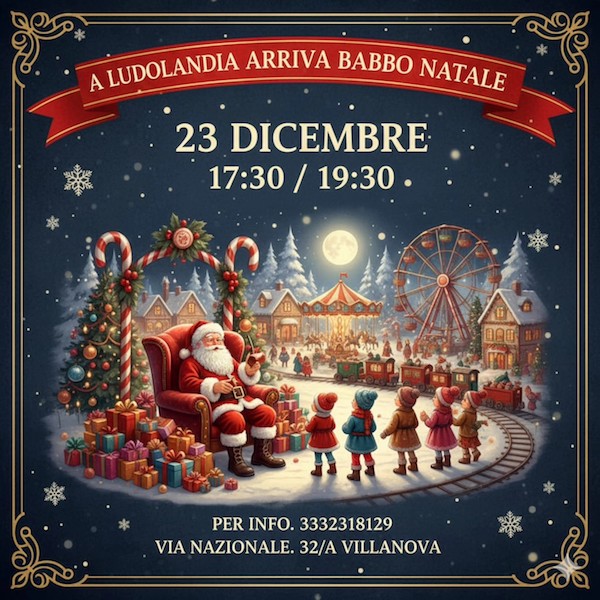 Babbo Natale a Cepagatti per la consegna dei regali da Ludolandia