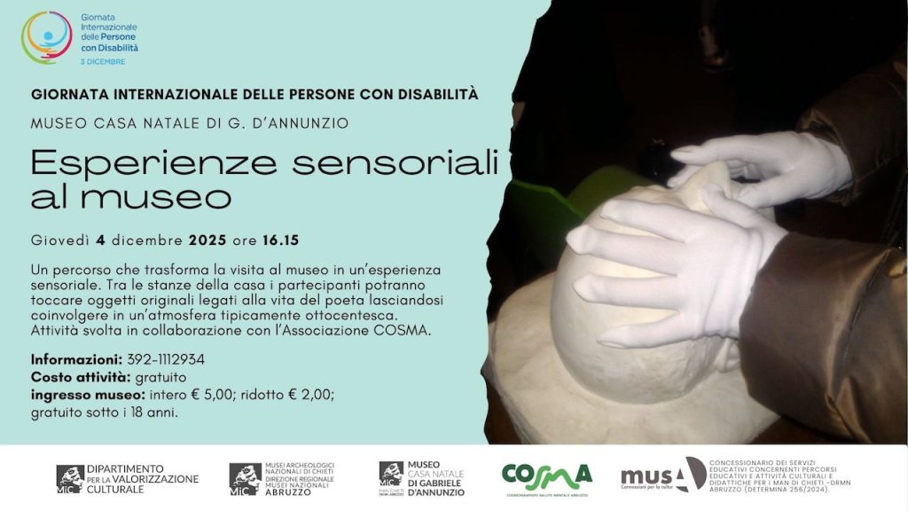 Esperienze sensoriali al museo al Museo d'Annunzio a Pescara