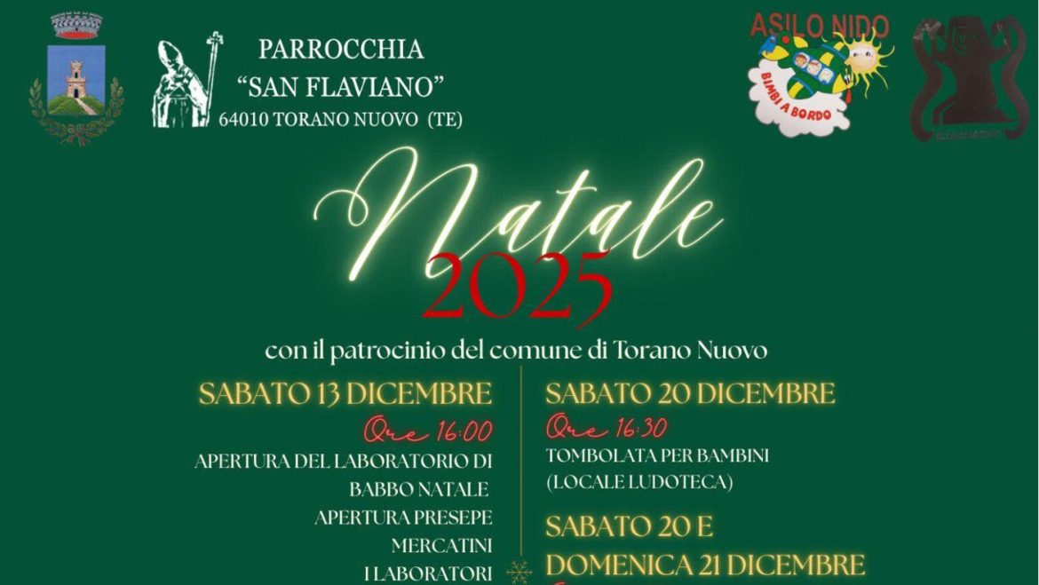 Natale 2025 a Torano Nuovo accende il Natale programma completo fino alla Befana