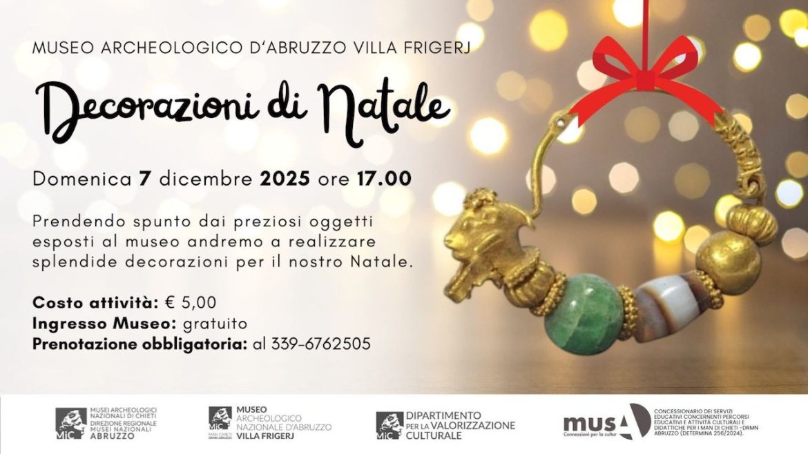 Natale a Chieti al Museo Archeologico Villa Frigerj con laboratorio per bambini
