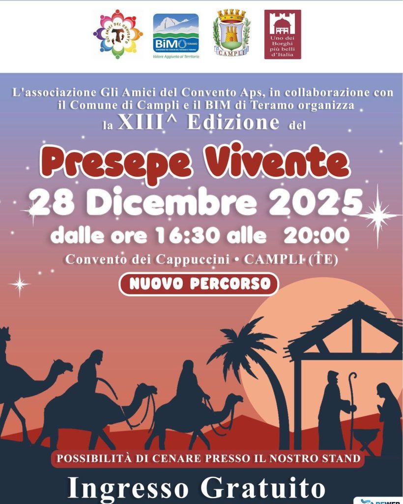 Presepe Vivente 2025 a Campli la magia della Natività con un nuovo percorso