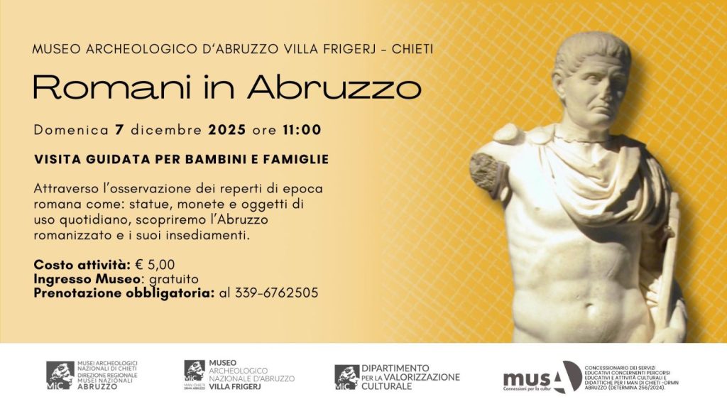 Visita guidata per bambini e famiglie al Museo Villa Frigerj a Chieti