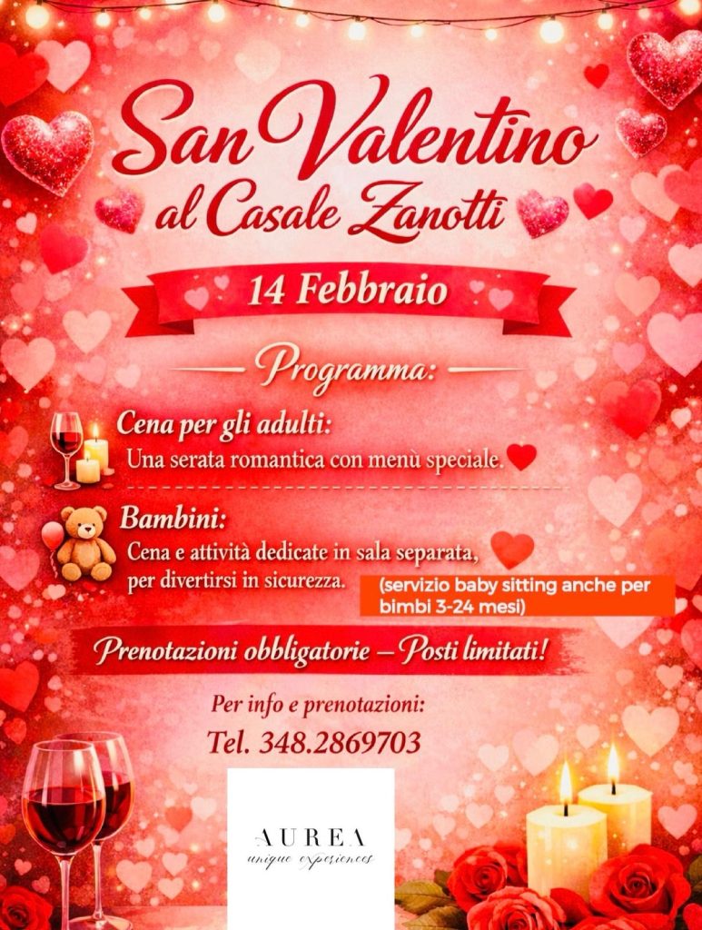 San Valentino al Casale Zanotti a Moscufo cena romantica e attività per i bambini