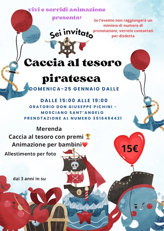 Caccia al Tesoro piratesca a Mosciano Sant'Angelo laboratori, merenda, giochi e foto
