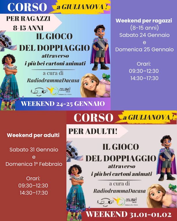 Corsi di doppiaggio per bambini e adulti due weekend dedicati