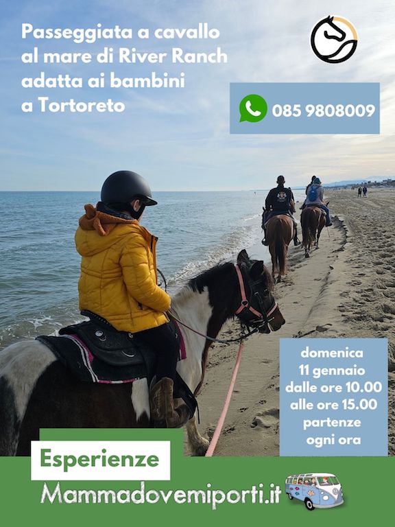 Passeggiata a cavallo al mare a Tortoreto