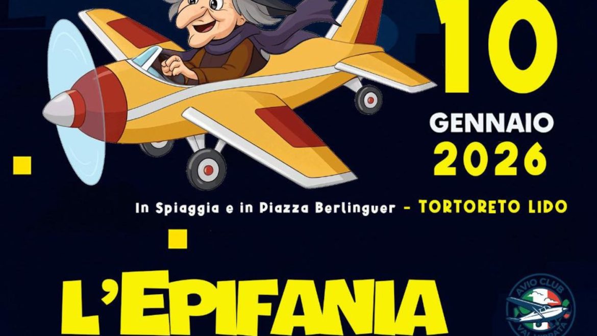 La Befana 2026 a Tortoreto arriva dal mare e prende il volo con gli acrobati