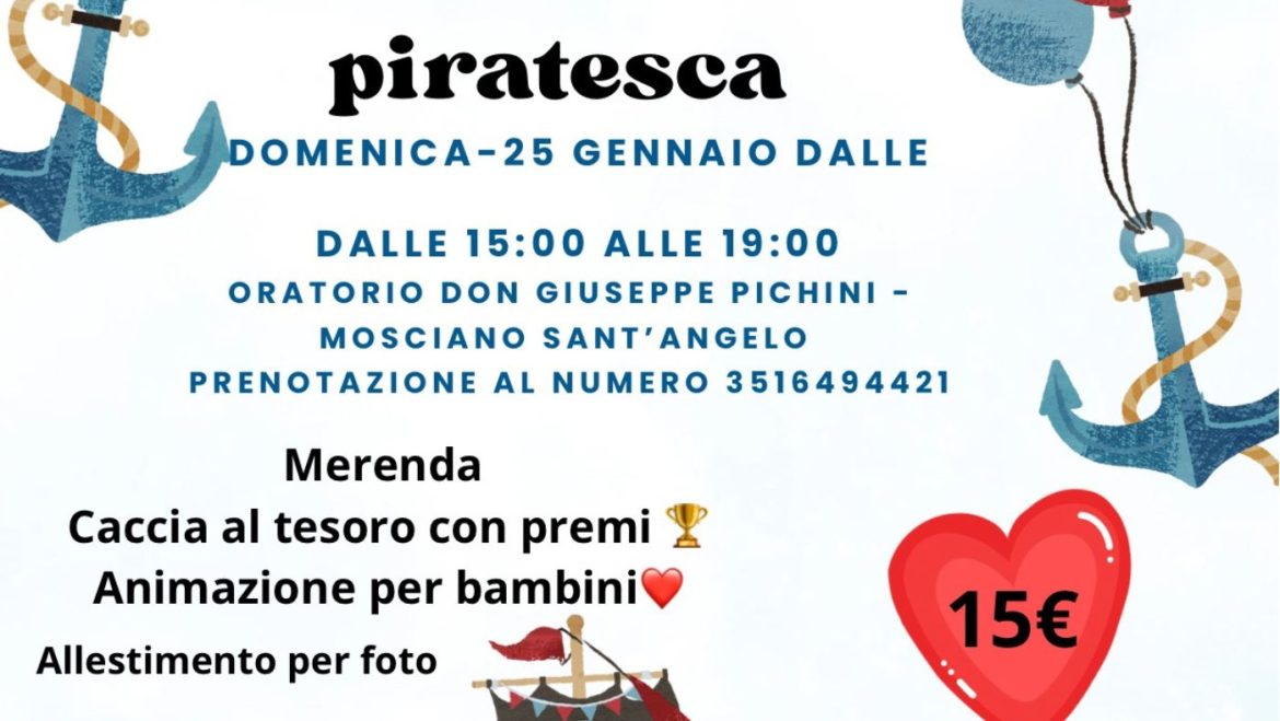 Caccia al Tesoro piratesca a Mosciano Sant’Angelo laboratori, merenda, giochi e foto