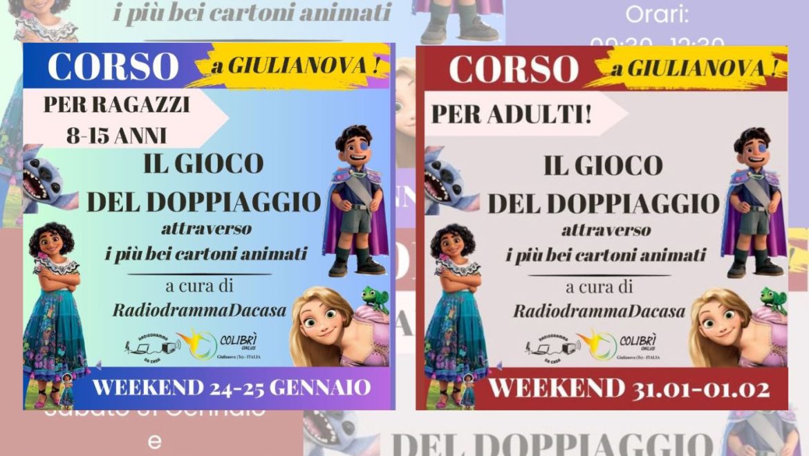 Corsi di doppiaggio per bambini e adulti due weekend dedicati a Giulianova