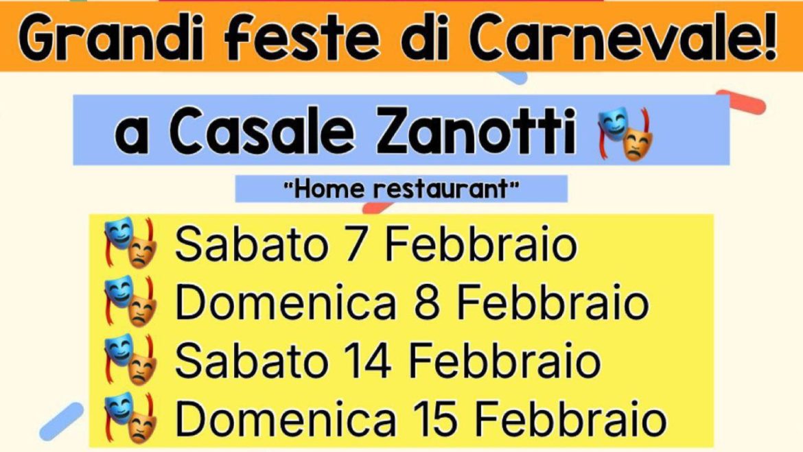 Carnevale a Casale Zanotti a Moscufo aperitivo, pranzo e festa con animazione
