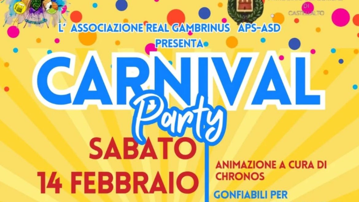 Carnival Party a Castellalto gonfiabili, giochi, merenda, musica, truccabimbi