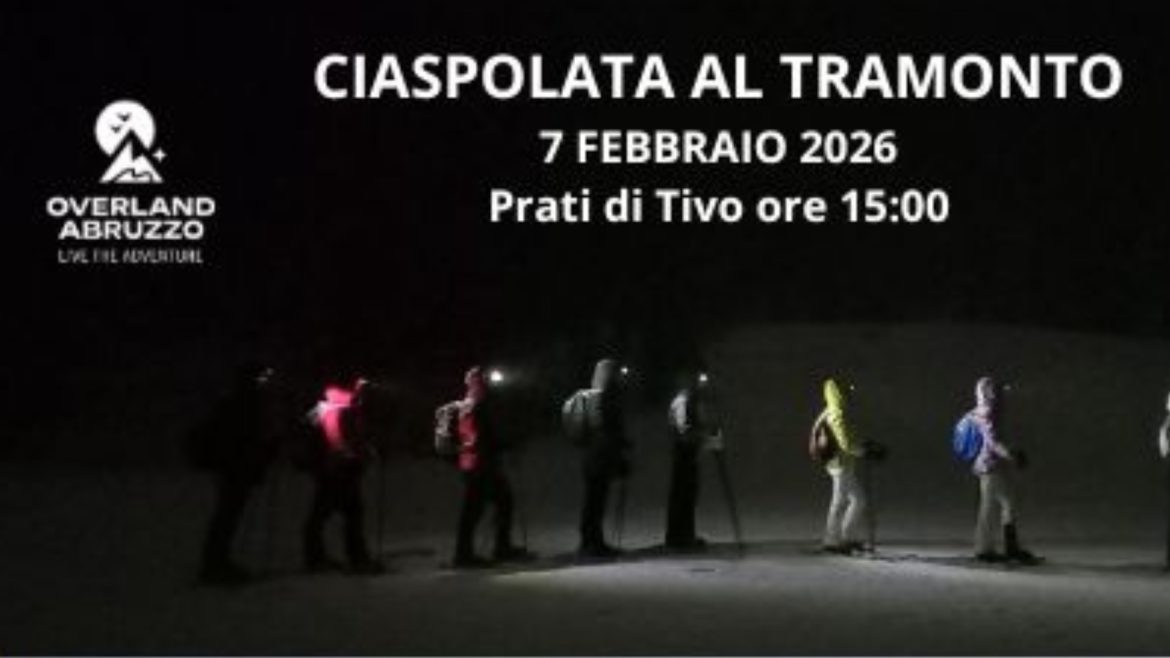 Ciaspolata al tramonto a Prati di Tivo adatta ai bambini con polenta finale