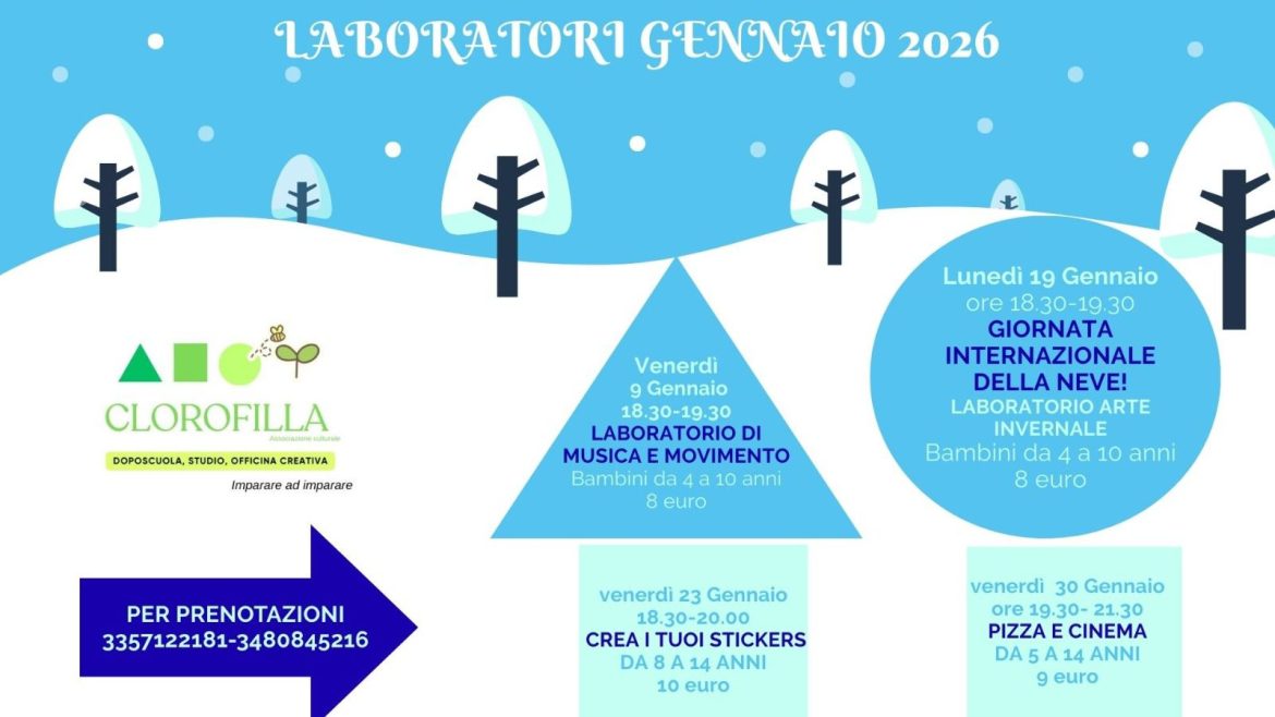 Laboratori per bambini a Vasto arte, musica, stickers e cinema