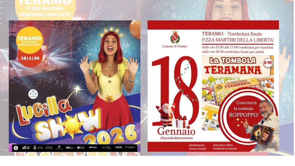 Lucilla Show e Tombola Teramana per chiudere il Natale Teramano