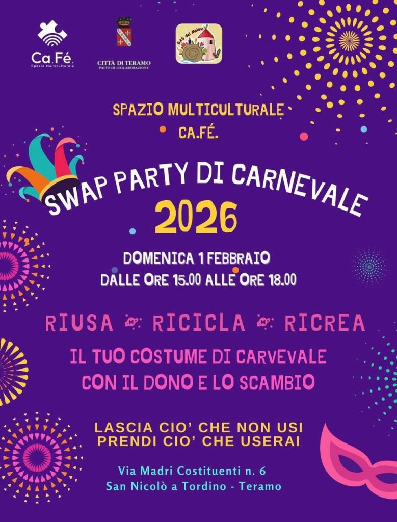 Swap Party di Carnevale e Giochi di Società a Teramo
