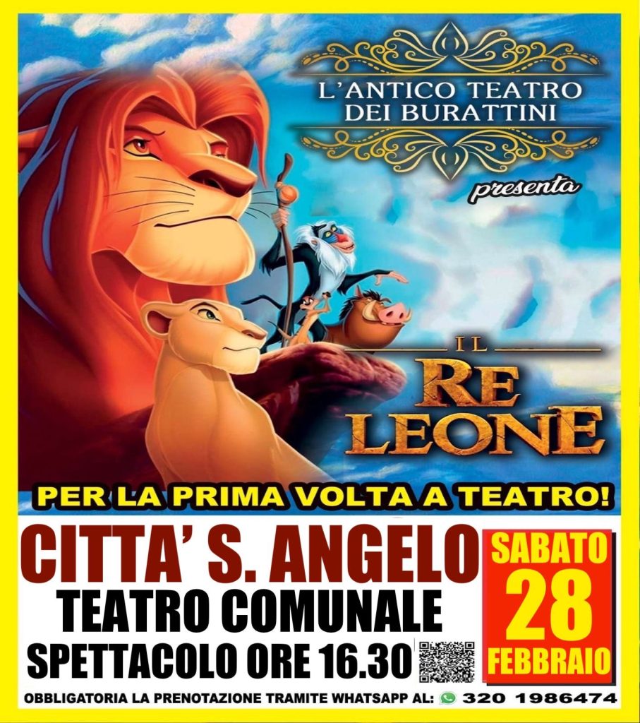 Teatro dei Burattini a Città Sant’Angelo con Il Re Leone