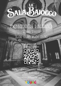 Sala Baiocco inaugura la Mostra "Un luogo 130 anni di storia" le aperture del weekend a L'Aquila