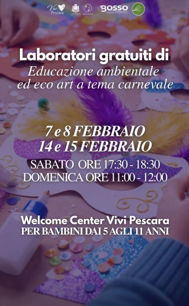 Carnevale a Pescara con i laboratori di educazione ambientale ed eco art