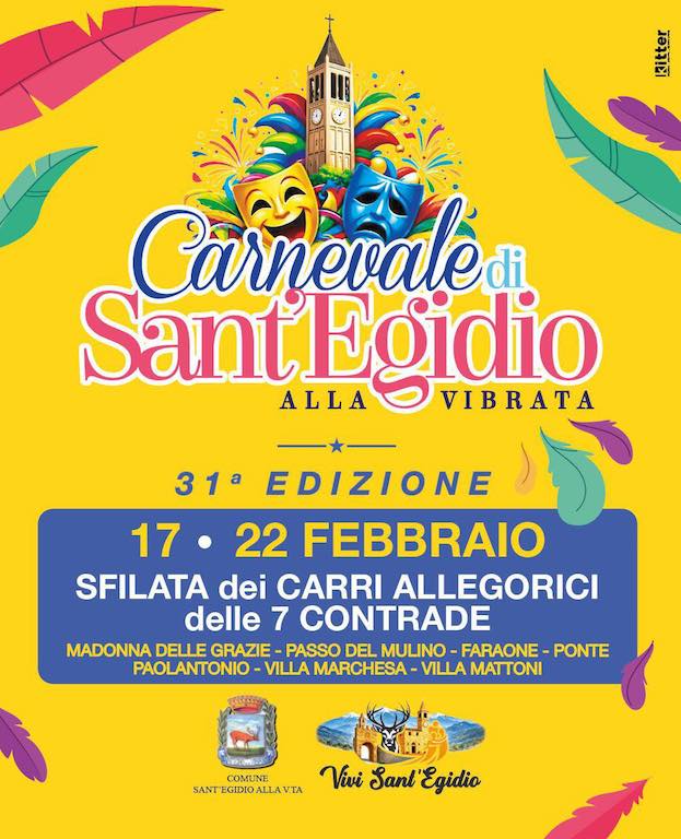 Carnevale di Sant'Egidio alla Vibrata il programma completo da Giovedì a Martedì Grasso