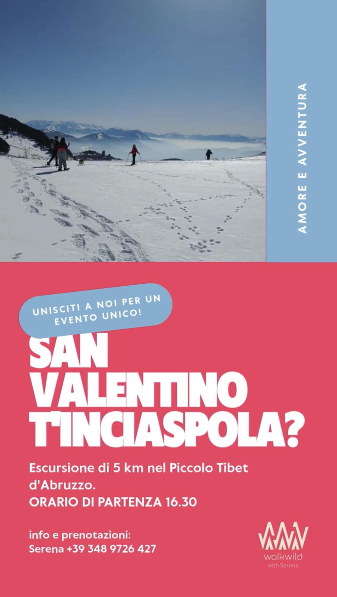 Ciaspolata di San Valentino al tramonto a Campo Imperatore
