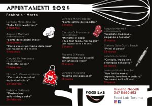 Corsi di Cucina a Teramo il programma completo di febbraio e marzo