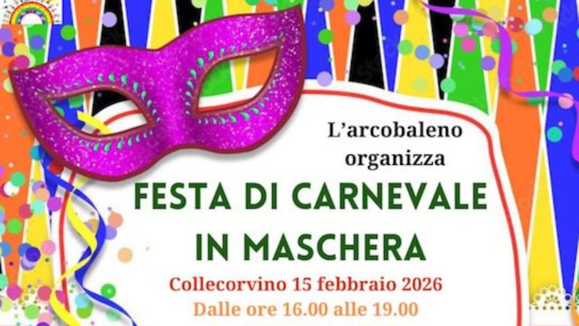 Festa di Carnevale in maschera a Collecorvino laboratori, tombolata, giochi