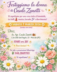 Festa della Donna a Moscufo cena, balli, karaoke