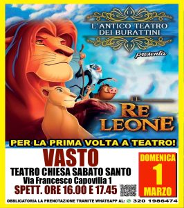 Teatro dei Burattini a Vasto con Il Re Leone e le sue magiche avventure