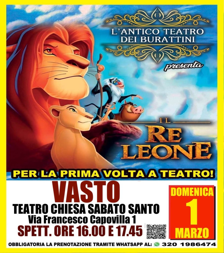 Teatro dei Burattini a Vasto con Il Re Leone e le sue magiche avventure