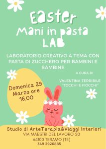 "Easter Mani in Pasta Lab" laboratorio creativo di pasta di zucchero per bambini a Teramo