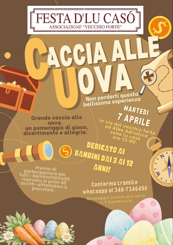 Caccia alle Uova a Casasanta di Alba Adriatica gioco e premi per i bambini